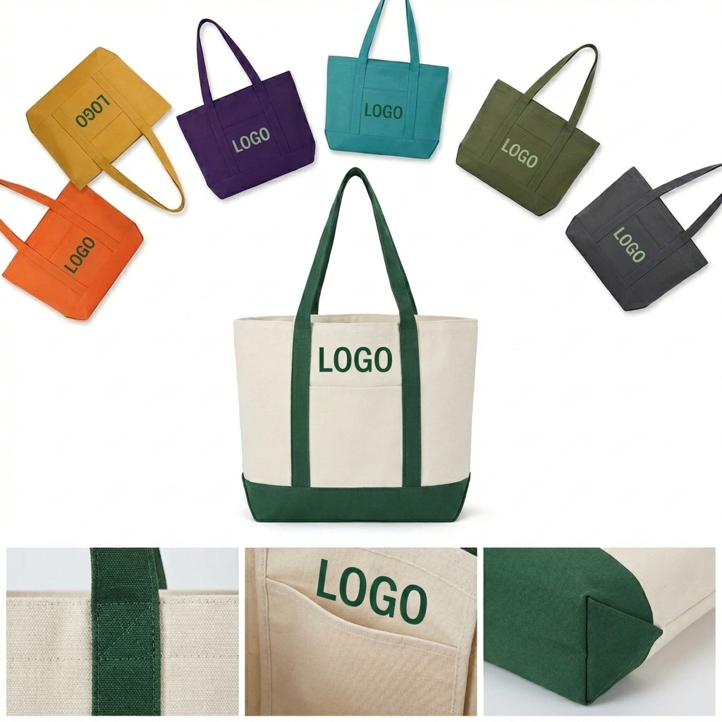 Durable & Reusable Personalized Logo Canvas Carryall Tote