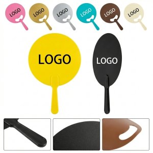 Handheld Round Promotional Fan with Multi-Color Designs