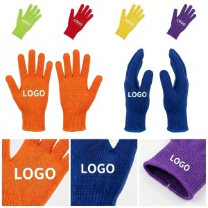 Colorful Knit Work Gloves with Flexible Fit