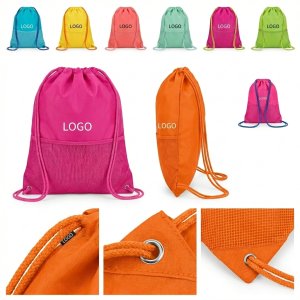 Vibrant Drawstring Backpack with Water-Resistant Finish